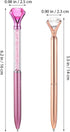 NUOBESTY 6pcs Diamond Pen with Big Crystal, Retractable Bling Metal Ballpoint Pens, Black Ink for Office