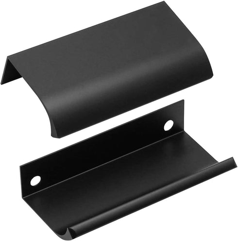 12Pcs 80mm/3.15" Mount Finger Edge Pull, Aluminum Concealed Handle for Home Kitchen Door Drawer Cabinet