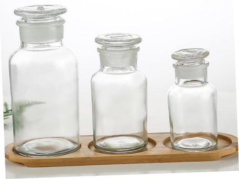 1pc Clear Reagent Bottle, Powder Container for Liquid Storage, Lab Vials, Small Apothecary Jars