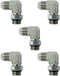 1/4" JIC Male x #6 SAE/ORB Male Corner/Elbow Hydraulic Adapter Fitting (5-PACK) | 6801-04-06