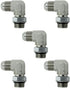 1/4" JIC Male x #6 SAE/ORB Male Corner/Elbow Hydraulic Adapter Fitting (5-PACK) | 6801-04-06