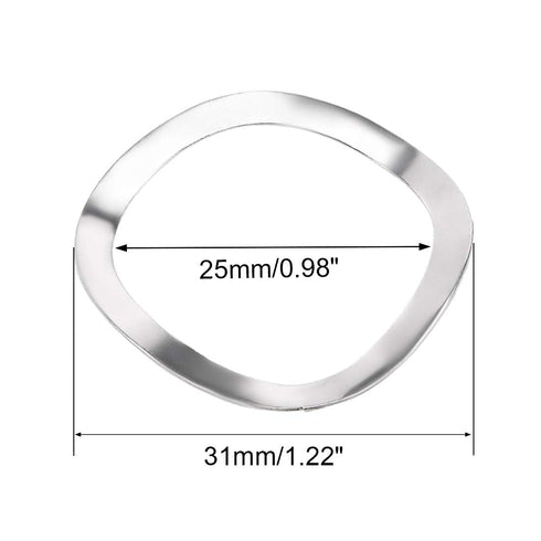 uxcell 10Pcs 304 Stainless Steel Wave Spring Washer - 0.98" x 1.22" x 0.01" for Screw Bolt