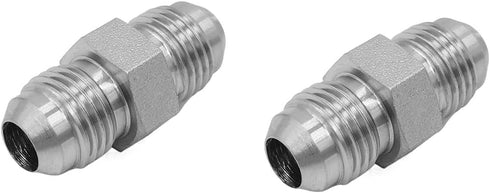 (2-PACK) 2403-06-06 Hydraulic Hose Adapter Fitting, 3/8" Male JIC 37° Flare to 3/8" Male JIC 37° Flare, Carbon Steel