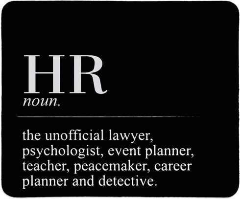 HR Definition Inspirational Mousepad, Black Square Desk Pads for Home Office Gaming, 9.5x7.9 inches