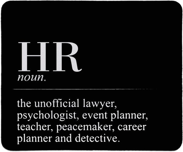 HR Definition Inspirational Mousepad, Black Square Desk Pads for Home Office Gaming, 9.5x7.9 inches
