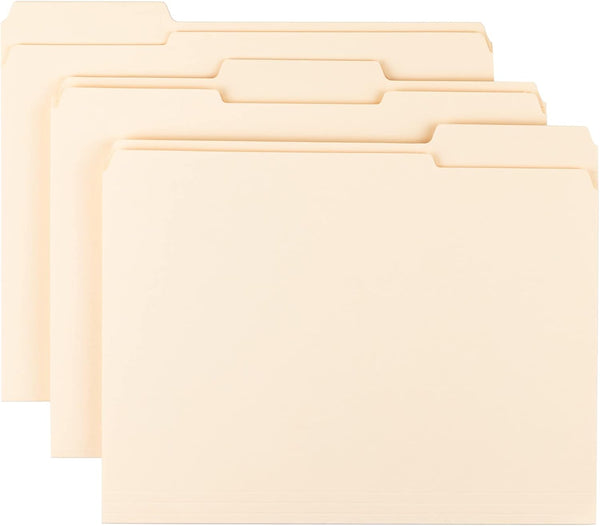 Smead File Folder, Reinforced 1/3-Cut Tab, Letter Size, Manila, 45 Per Box for Document Organization