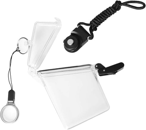 Sport Waterproof ID Card Badge Holder Case with Lanyard Cover Multiple Credit Cards, Registration, ins Card Heavy Duty Durable Locker,Dry Box (Clear) by HEYDEFO