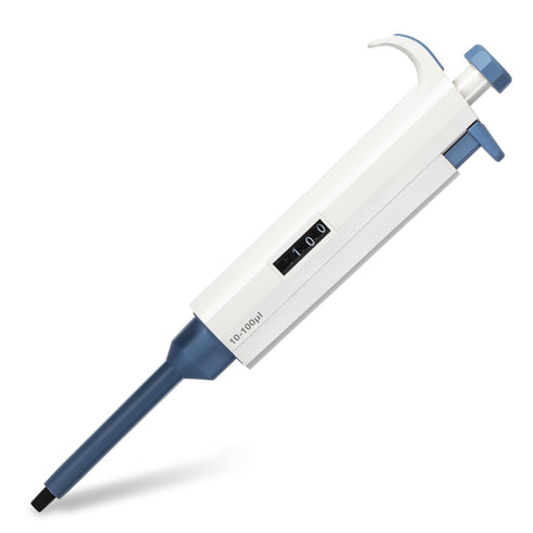 Adjustable Micropipette 10-100ul - Single Channel Lab Pipettor, Half-Autoclavable