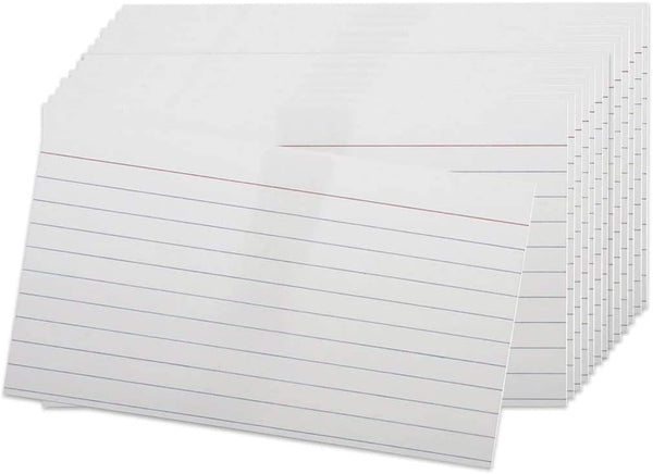 Index Cards - 3x5 Inch - Heavy Weight Ruled Cards for Notes, Organizing, Flash Cards, Lists, Recipes and More - 500