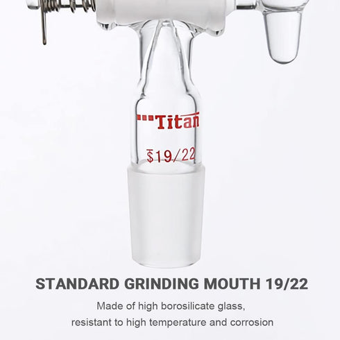 Glass Bent Inlet Adapter with 19/22 Male Glass Joint and 2mm Hose Connection Lab Glassware