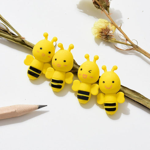NUOBESTY 20pcs Cartoon Bee Shape Erasers for Students School Stationery