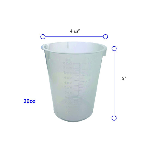 Maryland Plastics L-1270 Graduated Polypropylene Disposable Beaker, 600 mL, Pack of 25