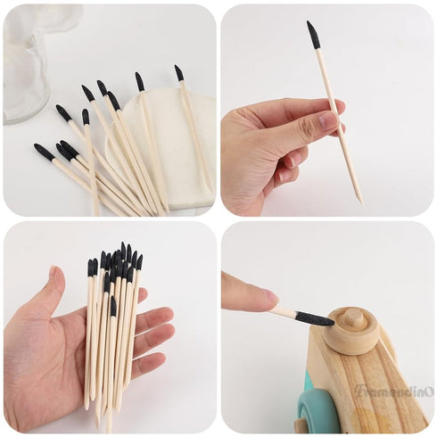Framendino 50 Pack Sanding Sticks, Fine Detailing Sanding Twigs, Sandpaper Cleaner Stick for Woodworking and Plastic