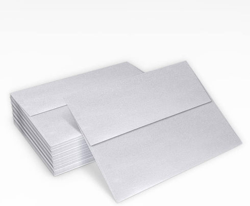 LUXPaper Silver Metallic A7 Invitation Envelopes | Peel & Press | 5 1/4" x 7 1/4" | 80lb Text | 50 Qty