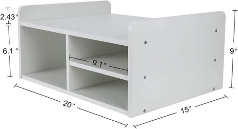 PAG Desktop Printer Stand with Storage, Paper Storage Holder Rack for Desk, Wooden Organization for Home/Office