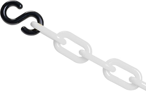 Plastic Decorative Safety Security Chain, 10FT, Crowd Control Center (WHITE+SHOOKS)