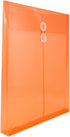 JAM PAPER Bright Orange Plastic Envelopes with Button & String Tie Closure - 12/Pack - 9 3/4 x 11 3/4
