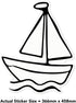 Azeeda (460mm) (DW00143711) 'Sail Boat Toy' White Premium Vinyl Decal Sticker Waterproof, Durable & Easy to Apply