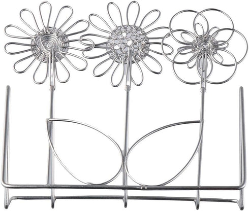 dohobby Metal Hollow Flower Business Card Holder, Open Card Stand Organizer for Home Office Desk