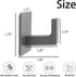 Bath Towel Hooks, 6 Pack Self Adhesive Square Coat Hooks, Sturdy No Drilling Robe Hook, Stainless Steel Heavy Duty Clothes Hanger, Wall Hooks for Bathroom Bedroom Kitchen (2 in, Grey) by Vanloory