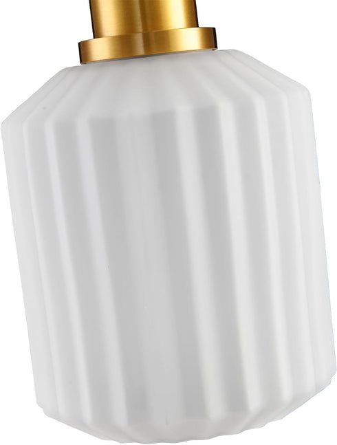 AOJUNSANSAN 2 Pack Mid Century Frosted Glass Pendant Light Fixture Brushed Gold Pendant Lights Kitchen Island Modern