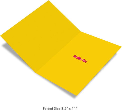 NobleWorks Jumbo Loving Miss You Greeting Card with Envelope, Big 8.5 x 11 Inch, Thinking of You Card from All of Us, A