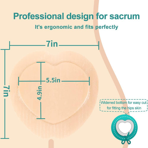 7.08"x7.08" Dimora Wound Dressing Sacrum Foam Bandages Silicone Adhesive Border Waterproof Sacral Pads Absorbent
