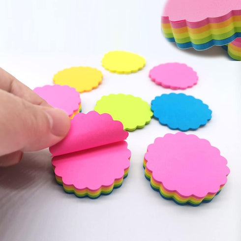 Mini Colorful Round Shaped Sticky Notes, Fun Self-Stick Memo Pads Set for Office School (4 Pads 400 Sheets Total)