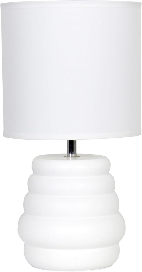 Simple Designs LT1168-OFF 12.68" Chic Glow Mini Stacked Ceramic Table Lamp, Monochromatic