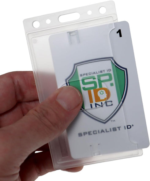 Specialist ID SPID-0065 Frosted Vertical Rigid Plastic Badge Holder