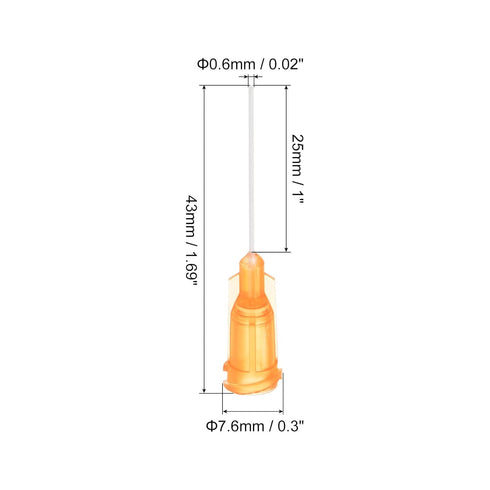 uxcell 50 Pcs 27G Plastic Dispensing Needles, 1" PP Glue Needle Tube Blunt Luer Lock Tips with PP Flexible Needle for Liquid Glue Gun, Orange