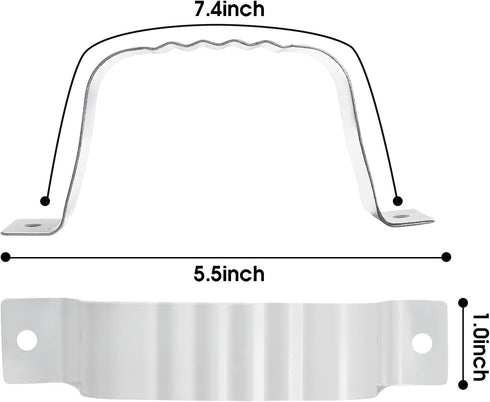 Downspout Adapter Gutter Downspout Strap 2x3 Leader Strap 2x3 6pcs (White)
