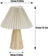 Tiiyee Small Table Lamp, Pleated Table Lamp Bedside Night Lamp with Rattan Base Fabric Pleated Lampshade Vintage Design