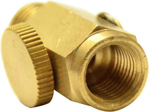 Quickun Pneumatic Brass In-Line Air Flow Regulator Valve, 1/4" NPT Male & Female