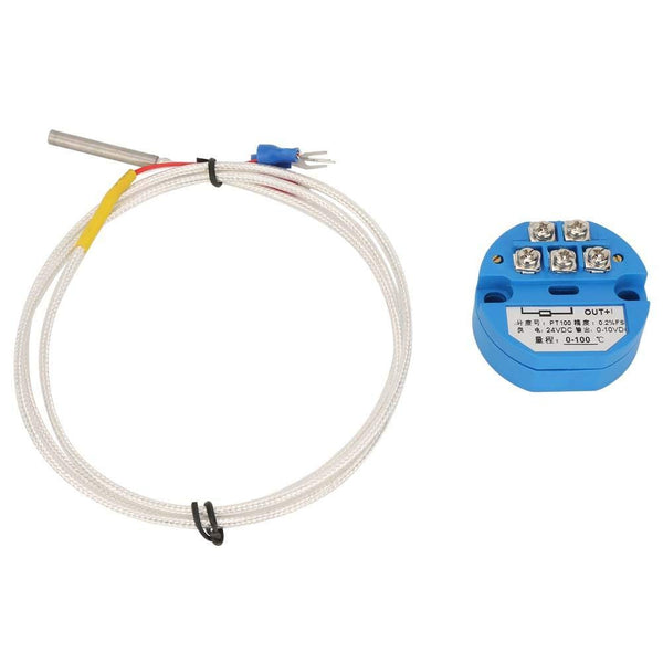 Temperature Transmitter, PT100 Temperature Sensor DC24V Output -50~400 Degree with 1M Sensor