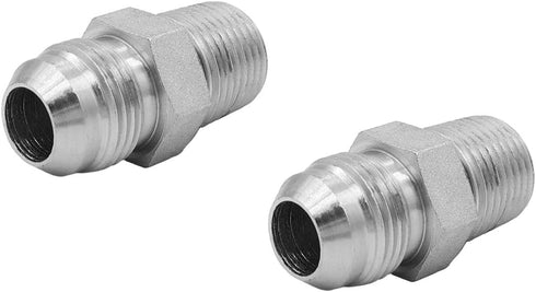 (2-PACK) 2404-10-08 Hydraulic Hose Adapter Fitting 5/8" Male JIC 37° Flare × 1/2" Male Carbon Steel