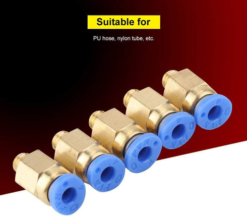 5PCS PC4 M6 Straight Through Pneumatic Connector - 3D Printer Accessories Joint Outer Diameter 4MM