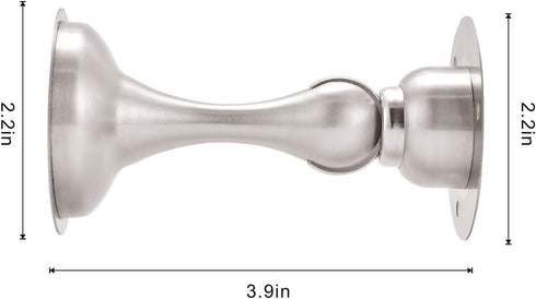 Magnetic Door Stop 4 Pack, Brushed Nickel No Drilling Needed, Soft-Catch Magnetic Door Holder for Home