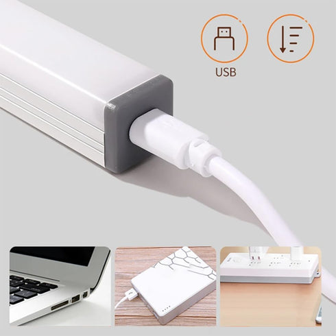 ALIVIM 2Pcs Closet white,200mm LED Under Cabinet Night Light USB Rechargeable Motion Sensor Kitchen Bedroom Lighting