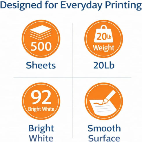 O2ktb 8.5 14 Inch, 92 20 lb, 1 (500 Legal Size Copy Paper x Bright White, Smooth Surface Printer Paper, Reliable