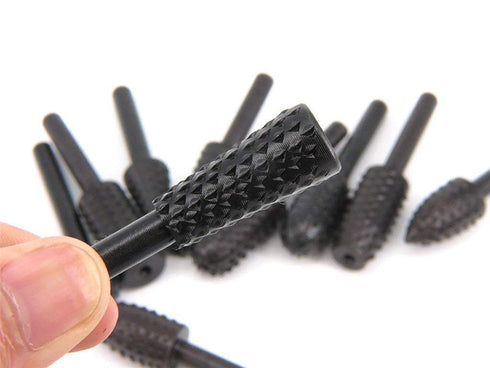 ASNOMY 10PCS Woodworking Twist Drill Bits, Wood Carving File Rasp Drill Bits 6.3mm(1/4") Shank