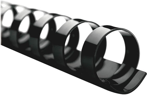 GBC Binding Spines/Spirals/Coils, 1/4" Diameter, 25 Sheet Capacity, CombBind, Black, 100 Pack (4000020)