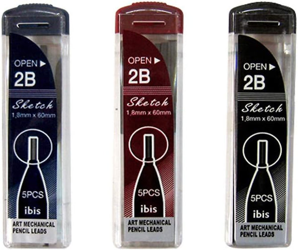 ibis 2B 1.8mm Art Mechanical Sketch Pencil Leads Set of 3