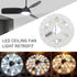 15W Dimmable 5.3 Inch 3CCT 3000K 4200K 6500K Hyuduo LED Ceiling Fan Light Retrofit Kit Round Aluminum PC for Pendant