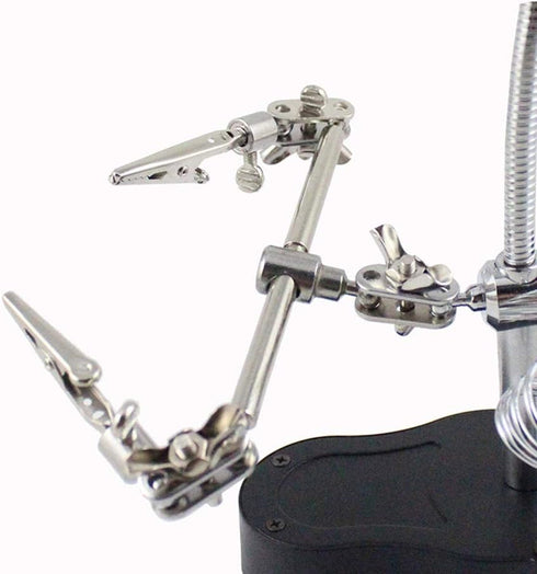 Desk Magnifier Loupe, 3.5X 12x Tabletop Helping Hand Soldering Tools with LED Lights