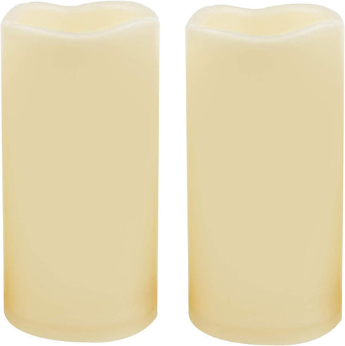 2 PCS 3" x6" Waterproof Outdoor Battery Operated Flameless LED Pillar Candles