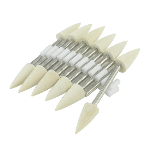 Luo ke 10mm Wool Felt Polishing Bits - 1/8'' Shank Conical Shape Wool Felt Buffing Polishing Points for Dremel Rotary Tool (Pack of 12)