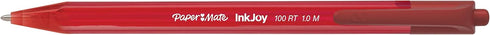 Paper Mate InkJoy 100RT Retractable Ballpoint Pens, Medium Point, Red, Box of 12