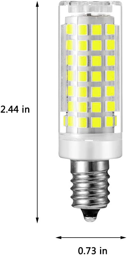 9W E12 Bulbs Dimmable 90W 102 2835 1350Lumen 6000K Bulb CRI>90+ Light,4 Pack Mini LED Corn Light Replacement