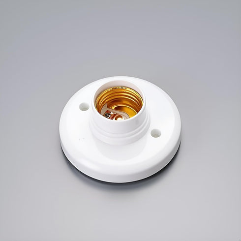 Dwuww E27 Bulb White Round Plastic Screw Light Lamp Socket HolderElectricalLight Sockets